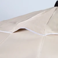 Sombrilla de Playa Antiviento 16 Varillas de Fibra de Vidrio, 220x145x225 Cm, Crema(m-6)