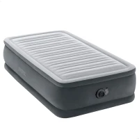 Colchón Hinchable Individual Dura-Beam Deluxe con Hinchador Eléctrico, 99x191x46 Cm, Gris(m-1)