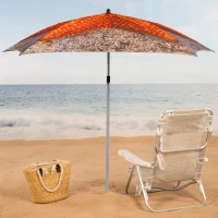 Sombrilla de Playa 8 Varillas Regulable Reclinable, 180x180x210 Cm, Multicolor(m-2)