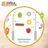 Barbacoa de Madera WOOMAX para Niños, 50,5x34x23,5 Cm, Madera Natural(m-5)