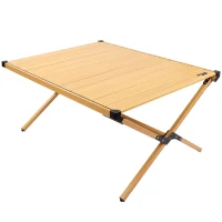 Mesa Plegable Glamping Desmontable con Bolsa de Transporte, 88,5x70,5x43 Cm, Tierra(m-1)