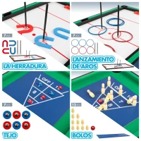 Mesa Multijuegos 12 en 1 con Billar y Futbolín, 104x57,5x69 Cm, Verde(m-7)