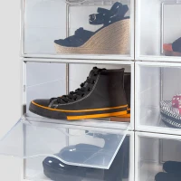 Pack 6 Cajas Zapatos Apilables Antivuelco 35x27x18,5 Cm, Semitransparente(m-6)