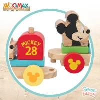 Tren de Madera Disney Woomax, 14 Piezas y 3 Vagones, 36x10x11,5 Cm, Madera Natural(m-2)