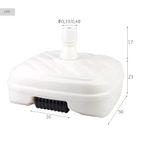Base para Sombrilla Cuadrada con Rosca Ajustable para Mástil 33-48 Mm, 56x56x40 Cm, Blanco(m-4)