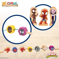 Bloques de Madera Spidey Apilables y Enlazables 33 Piezas, 31x4x28 Cm, Multicolor(m-3)