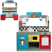 Cocinita y Bar Retro 2 en 1, 90,2x58,4x104,1 Cm, Madera(m-1)