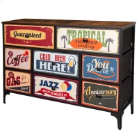 Cómoda Vintage 8 Cajones Plegables, 103x30x77 Cm, Beige(m-1)