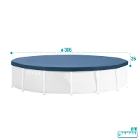 Cobertor Piscina Desmontable Intex para Metal y Prism Frame 305x305x25 Cm, Azul Marino(m-6)