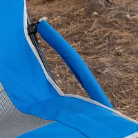 Aktive Silla Plegable Respaldo Alto Transpirable con Bolsillo y Posavasos, 19x19x85 Cm, Azul(m-6)
