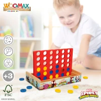 Juego 4 en Raya de Madera WOOMAX Spidey, 24x15x16 Cm, Azul y Amarillo(m-4)