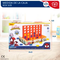 Juego 4 en Raya de Madera WOOMAX Spidey, 24x15x16 Cm, Azul y Amarillo(m-6)