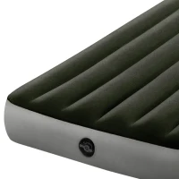Colchón Hinchable 1 Plaza con Bomba de Pie Fiber-Tech, 99x191x25 Cm, Gris(m-6)