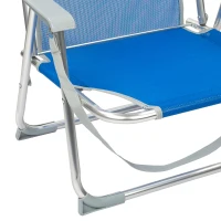 Silla Playa Baja Plegable Aktive Beach Respaldo Fijo, Aluminio y Textileno, 44x40x72 Cm, Azul(m-6)