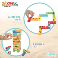 Bloques Apilables de Madera Disney, 52 Piezas, 11x8x26 Cm, Multicolor(m-3)