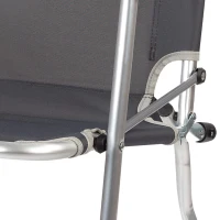 Silla Plegable Alta de Aluminio con Respaldo Fijo, 45x50x90 Cm, Gris Antracita(m-3)