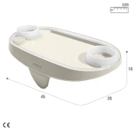 Bandeja Soporte Bebidas INTEX para Spa con Luces LED y 2 Posavasos, 45x26x16 Cm, Crema(m-4)