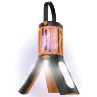 Lámpara Antimosquitos LED 2 en 1 Portátil 18 LED 45 Lúmenes 8x8x23 Cm, Amarillo y Negro(m-3)