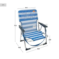Silla Baja Plegable Fija Aktive con Asa, 44x40x72 Cm, Azul(m-4)