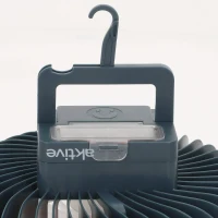 Lámpara LED Portátil 3 en 1 Recargable con Ventilador y Batería Externa, 17x6x17 Cm, Blanco(m-7)