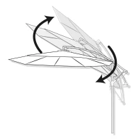 Parasol Excéntrico Mástil Lateral Aluminio, Ø300 Cm, Gris(m-3)