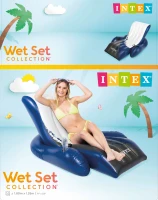 Sillón Colchoneta Hinchable Intex Ergonómico 2 Cámaras, 180x135 Cm, Blanco/Azul/Negro(m-10)