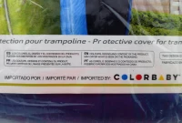 Cobertor Cama Elástica Impermeable y Protección UV, 305x305x11 Cm, Azul(m-9)