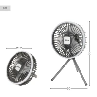 Ventilador Portátil Silencioso 3 en 1 con Luz LED y Carga USB, 19x9x18 Cm, Blanco(m-4)