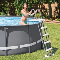 Escalera de Seguridad para Piscina Elevada Intex, 132 Cm, Gris(m-7)