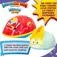 Casco Infantil SuperThings con Funda de Peluche 3D Neon Blast, 20x26x13 Cm, Rojo, Amarillo y Azul(m-4)