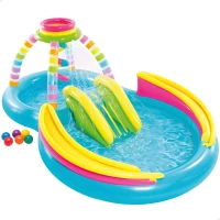 Centro de Juegos Hinchable 2 en 1 con Tobogán, 191x295x109 Cm, Multicolor(m-1)