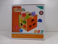 Cubo de Actividades de Madera 14 Figuras 15x15x15 Cm, Multicolor(m-6)