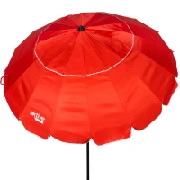 Sombrilla Playa Antiviento 16 Varillas 206x145x236 Cm, Rojo(m-1)