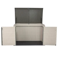 Arcón Exterior Lifetime con Puertas Dobles y Tapa Abatible, 190x106x131 Cm, Gris(m-2)