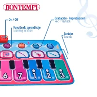 Alfombra Piano Infantil Interactiva 10 Teclas, 129,5x55x0,5 Cm, Multicolor(m-4)