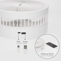 Ventilador de Pie Aktive Inalámbrico Plegable 4 Velocidades Powerbank, 20x10x21 Cm, Negro(m-3)