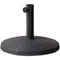 Soporte para Sombrilla Poliresina con Rosca Ajustable para Tubo 38/48 Mm, 44,5x44,5x33,5 Cm, Negro(m-1)