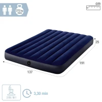 Colchón Hinchable Dura-Beam Classic Downy 137x191x25 Cm, Gris(m-4)
