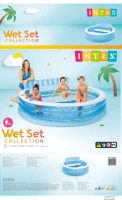Piscina Hinchable Intex con Sillón y Porta Bebidas, 229x218x79 Cm, Blanco y Azul(m-8)