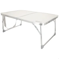 Mesa Plegable Aktive Camping Estructura Aluminio Tablero MDF, 60x40x25 Cm, Crema(m-1)