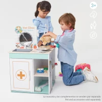 Hospital de Juguete Teamson 3 en 1 de Madera, 47,5x47,5x75,5 Cm, Natural(m-2)