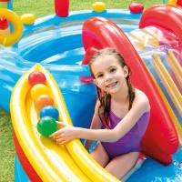 Centro de Juegos Hinchable INTEX con Tobogán y Doble Piscina, 297x193x135 Cm, Arcoíris(m-7)