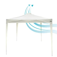Cenador Plegable con Altura Ajustable, 300x300x240-250 Cm, Blanco(m-6)