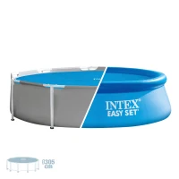 Cobertor Solar Intex Compatible con Piscinas Easy Set/Metal Frame, Ø290 Cm, Azul(m-3)