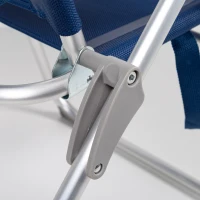 Silla de Playa Plegado Slim 6 Posiciones, 47x60x94 Cm, Azul Marino(m-9)
