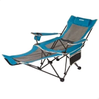 Silla Tumbona Plegable Aktive Camping, 54x152x75 Cm, Azul y Negro(m-1)