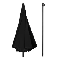 Conjunto de Jardín Aktive Garden Mesa 80x70,5 Cm 4 Sillas Plegables Sombrilla 170 Cm, Negro(m-5)