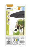 Parasol Hexagonal Mástil Aluminio 38 Mm Ø 300 Cm, Tela Poliéster 150 Gr/m2, Antracita(m-8)
