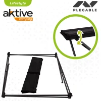 Mesa Plegable Textil para Camping Aktive, 61x50x51 Cm, Negro(m-3)