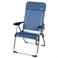 Silla de Playa Plegable Aktive Reclinable 4 Posiciones, 48x65x110 Cm, Azul(m-1)